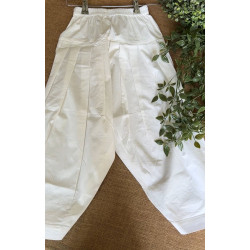 Classic White Pathani Cotton Pants