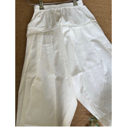 Classic White Pathani Cotton Pants