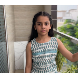 Teal Boho Print Cotton Top