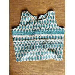 Teal Boho Print Cotton Top
