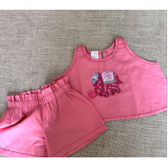 Girl melon elephant coord set