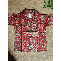 Rust Leafy Block Print Shirt